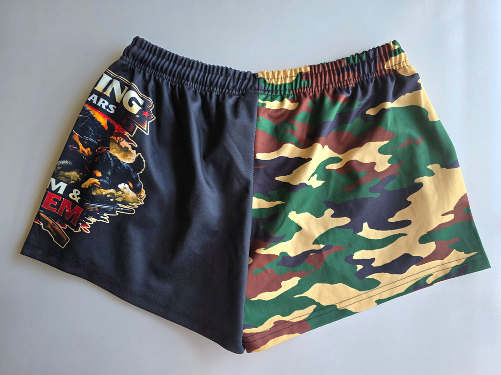 Dark Camo Footy Shorts