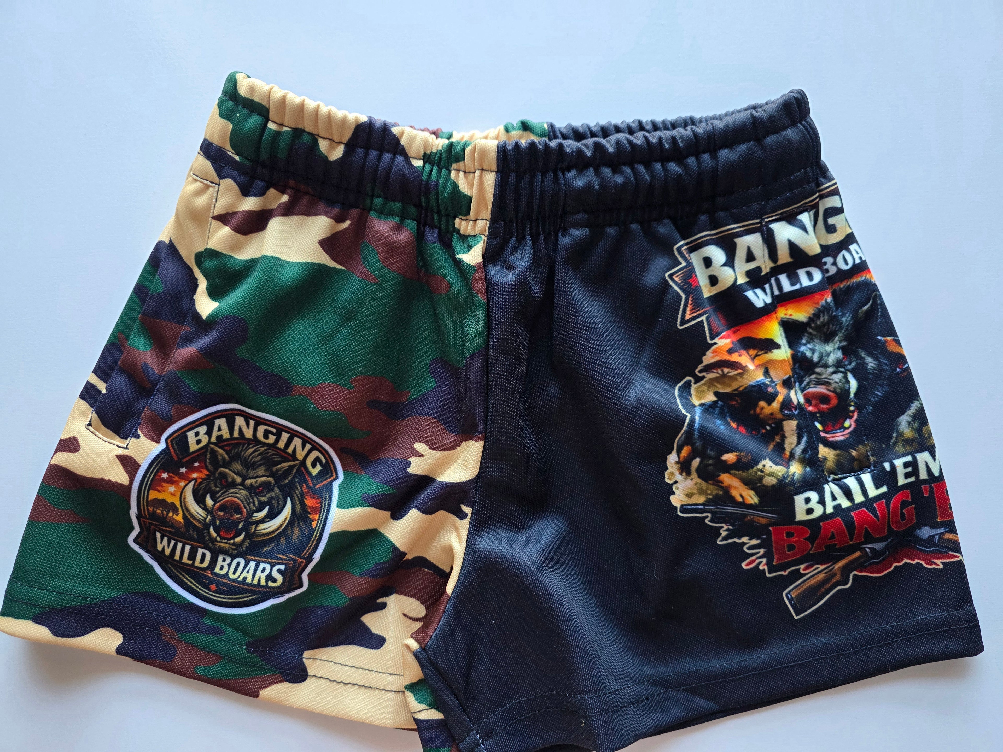 Dark Camo Footy Shorts